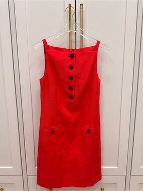 J. Crew Mini Sheath Dress in Gramercy Linen Blend in Red